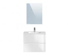 Marca Amazon - Movian Dive - Mueble de baño con espejo y lavabo, 81 x 46,5 x 68 cm, blanco