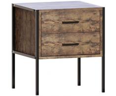 Vida Designs Brooklyn Mesita de Noche, Madera Oscura, 2 Drawer