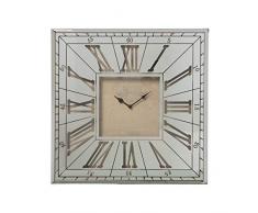 DRW Reloj de Pared Cuadrado de Espejo 48,5x4,2x48,5cm