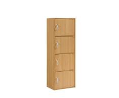 HODEDAH IMPORT 4-Shelf Armario estantería, Madera, Haya, No Apply