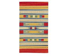 Jute & Co. Kilim - Alfombra tapete (algodón, Tejido a Mano, 55 x 90 cm)