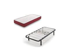 HOGAR24 ES BZ62- Colchón Viscoelastico + Somier Multiláminas con Patas, Medida 80x180 cm. Higiénico-Transpirable.