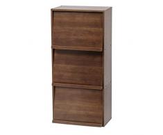 Iris Ohyama, Mobile, Libreria, Scaffale portaoggetti, 3 ante pieghevoli, Design, Solido, Moderno, Multiuso, Ufficio, Camera da letto, Soggiorno - Flap Rack CHR-3 - Marrone
