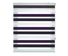 Blindecor Lira Estor Enrollable Doble Tejido, Noche y día,Tricolor 140 x 180 cm, Color Marron Violeta, Poliéster