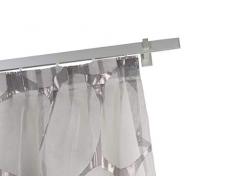 InCasa Barra para Cortina 32 x 12 mm, 140 cm. de Longitud, en Aluminio Cepillado, Soportes Largos – Completo