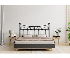 HOGAR24 ES Cabecero de Forja Mod. Coin | Camas de Matrimonio y Juvenil | Fabricado en España | Color Negro | Cama de 135 cm.