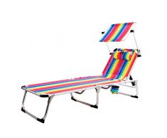 ARENA1004 Tumbona reclinable de Playa Plegable y reclinable| 4 Posiciones| Moderna, diseño clásico| Portátil por su práctica Bolsa-Mochila| Uso Exterior (Orgullo)
