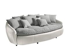 Cotta m010530 C310/H350 Moderno Mega Sofá, Asiento y Respaldo cojín cojín 238 x 140 cm, Estructura plástico Negro, Cuerpo en Suave Piel sintética Color Blanco