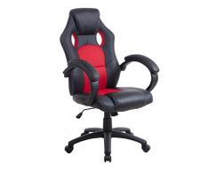 MUEBLIX.COM | Silla de Escritorio o Gaming Rojo Valencia | Sillon de Oficina o Despacho con Respaldo Reclinable con Ruedas | Sillas Escritorio Giratoria Estilo Moderno de Polipropileno | Color Rojo