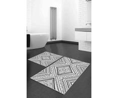 Questo Casa, Base Decorativa, Antideslizante, Juego de tapete de baño Delgado Moderno Lavable de 2 Piezas, Rectangular, Alfombra de baño, Alfombra de baño, 0.9Mc, Pila:4mm, 60x100 Cm, 50x60 Cm