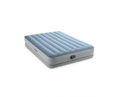 Intex 64159 Colchón Hinchable Doble, con Bomba IEléctrica USB Integrada, se Infla en Aproximadamente de 4 Minutos, Peso Máximo 272 kg, Material Flocado más PVC Laminado, 152 x 203 x 36 cm