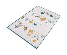 Alfombra de poliester estampada 180 x 280cm modelo PuppeTend multicolor