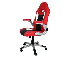 La Silla Española Sepulveda Silla de Oficina, Piel Sintética, Rojo y Negro, 50x50x120 cm