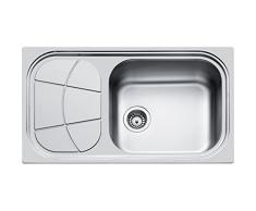 Foster Big Bowl - Fregadero de metal cepillado, 86 x 50 x 19,5 cm