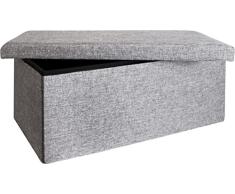 ECHTWERK Banco de Almacenamiento Plegable de Tela Texturizada, salón o Dormitorio, soporta hasta 300 kg, Color Gris