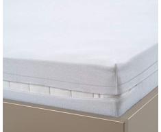 Biberna Sleep & Protect 0809960 Relleno de colchón Molton Funda de colchón de Esponja (Impermeable a la Sangre, la orina y el Agua) 1x 90x200 cm, Blanco