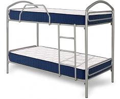 HOGAR24 ES Litera Metálica + 2 Colchones Viscoelásticos Viscorelax, 90x200