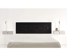 HOGAR24 ES R55-155 cm- Cabecero Tapizado, Válido para Cama 135-150 cm, Color Negro