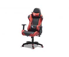 Furn House Gaming Silla Rojo de Oficina giratoria, Patas: plástico, Asiento: Metal, contrachapado, 66 x 65 x 127