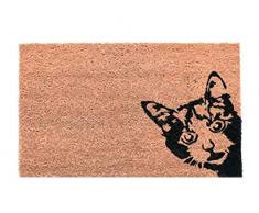 Esschert Design Felpudo de Fibra de Coco, diseño de Gato