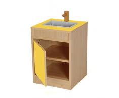Mobeduc módulo de Fregadero de Cocina, Madera, Amarillo, 40 x 56 x 40 cm