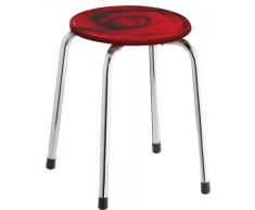 SANWOOD 9014000 Scarlet - Taburete de Metal Cromado con Asiento de polirresina, diseño de Rosa