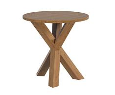 Movian Marca Amazon Mesa Redonda para lámpara, 50 x 50 x 44,8 cm, Roble Macizo/MDF/Chapa de Roble Okume