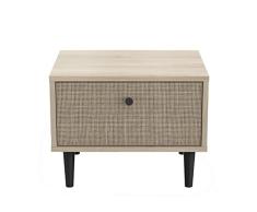 Demeyere Mesilla de Noche – 1 cajón – Saigon – Fabricado en Francia, Madera de Roble, marrón, L 44,6 x P 35,9 x H 34,3 cm
