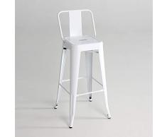 Kit Closet 5020519020 - taburete alto de metal con respaldo, blanco, 95 x 43 x 43