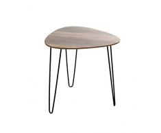 Haku Möbel Mesa Auxiliar, Metal Madera de ingeniería, Color Negro y Roble, T 48 x B 48 x H 48 cm