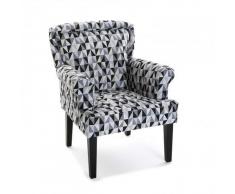 Versa 19501329 Sillón tapizado Rhune, 89x71x72 cm, Gris y Negro, Butaca, Sofá