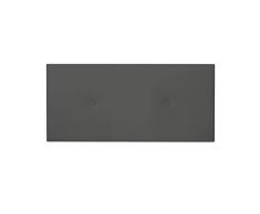 Duérmete Online Cabecero Premium Acolchado Modelo Milán | Tapizado en Polipiel de Alta Gama-Incluye Herrajes y Tornillería, Madera, Gris, 100 x 60 cm (Cama 90)