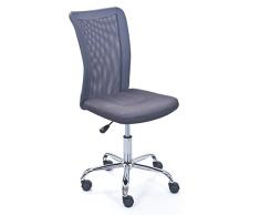 Inter Link Color 18 Silla giratoria Infantil Cubierta metálica Malla Gris, Poliuretano, 43x56x88 cm