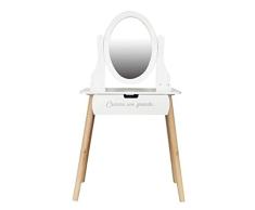HOME DECO KIDS HD6742 TOCADOR Infantil 55x30x109 CM, Polyester, Blanco, 55.00 x 30.00 x 109.00 cm