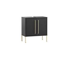 Schildmeyer Gloria Armario para, Madera de ingeniería, Negro y Dorado, 61,2 x 57,1 x 30,1 cm