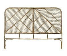 DRW Cabecero de Cama de 175 cm de Ratan Natural Rectangular 172x80x76 cm