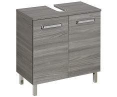 Pelipal Armario para Lavabo, Madera de ingeniería, Sangallo Gris Horizontal, 33x60x62 cm