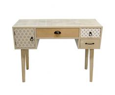 Mesa de Entrada con 4 cajones de Madera Natural 105x40x78 cm