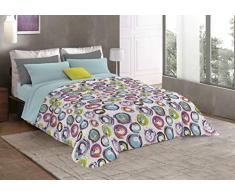 Italian Bed Linen T-FA Colcha de Invierno Estampada Fantasy, Microfibra, Cerchi astratti, 1 Plaza