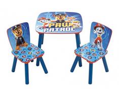 ARDITEX PW12897 Set de Mesa (50x50x44cm) y 2 Sillas (26.5x26.5x50cm) de Madera de Nickelodeon-Patrulla Canina