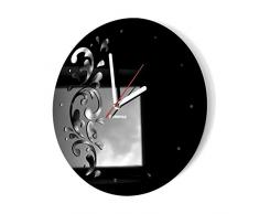 FLEXISTYLE Moderno Reloj de Pared Flora, Redondo, 30 cm, Cristal acrílico, salón, vestíbulo