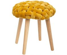 Taburete acogedor de punto de mostaza