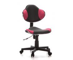 hjh OFFICE 670900 Silla Escritorio para niños KIDDY GTI-2 Tejido Gris/Rosa, ergonómica Silla Juvenil, Altura Ajustable