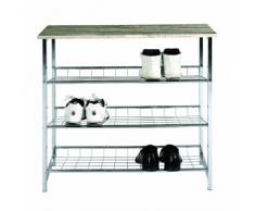 Haku Möbel 44738 zapatero 86 x 28 x 81 cm, trufa cromo / roble