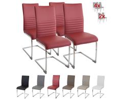 Albatros silla cantilever BURANO Set de 4 sillas Rojo, SGS probado