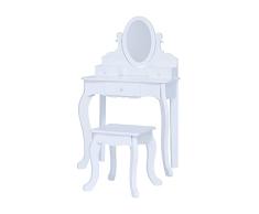 Fantasy Fields by Teamson Tocador Infantil Rapunzel con Espejo, cajones y Taburete para niños, Blanco TD-12851B