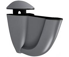 Bolis Italia AA2D007AA2B2 Luna - Lote de 2 Soportes para Estante de Pared (6,2 x 6,8 x 2,7 cm), Color Plateado
