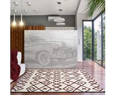 Universal Alfombra Shaggy Ariana Ethnic Blanco, 100% Poliester, 160 x 230 cm