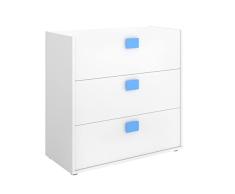 Rimobel Chic Cómoda Juvenil, Tableros de partículas, Blanco, Normal