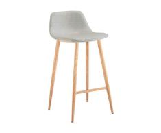 ZONS – Easy to Clean Taburete bar Look tejidos patas de metal efecto madera